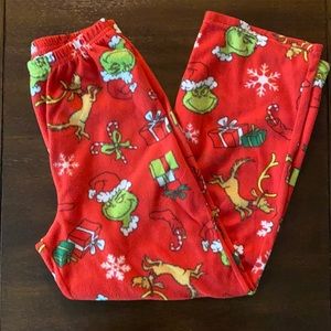 Kids Grinch fleece pajama pants
